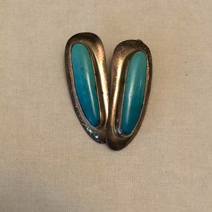Vintage Mathews Sterling Silver Turquoise Earrings